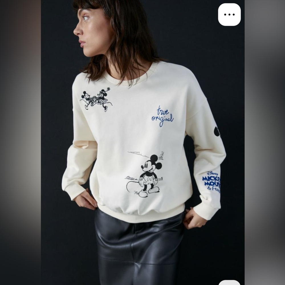 Disney Cream Pullover with Mickey Mouse Design